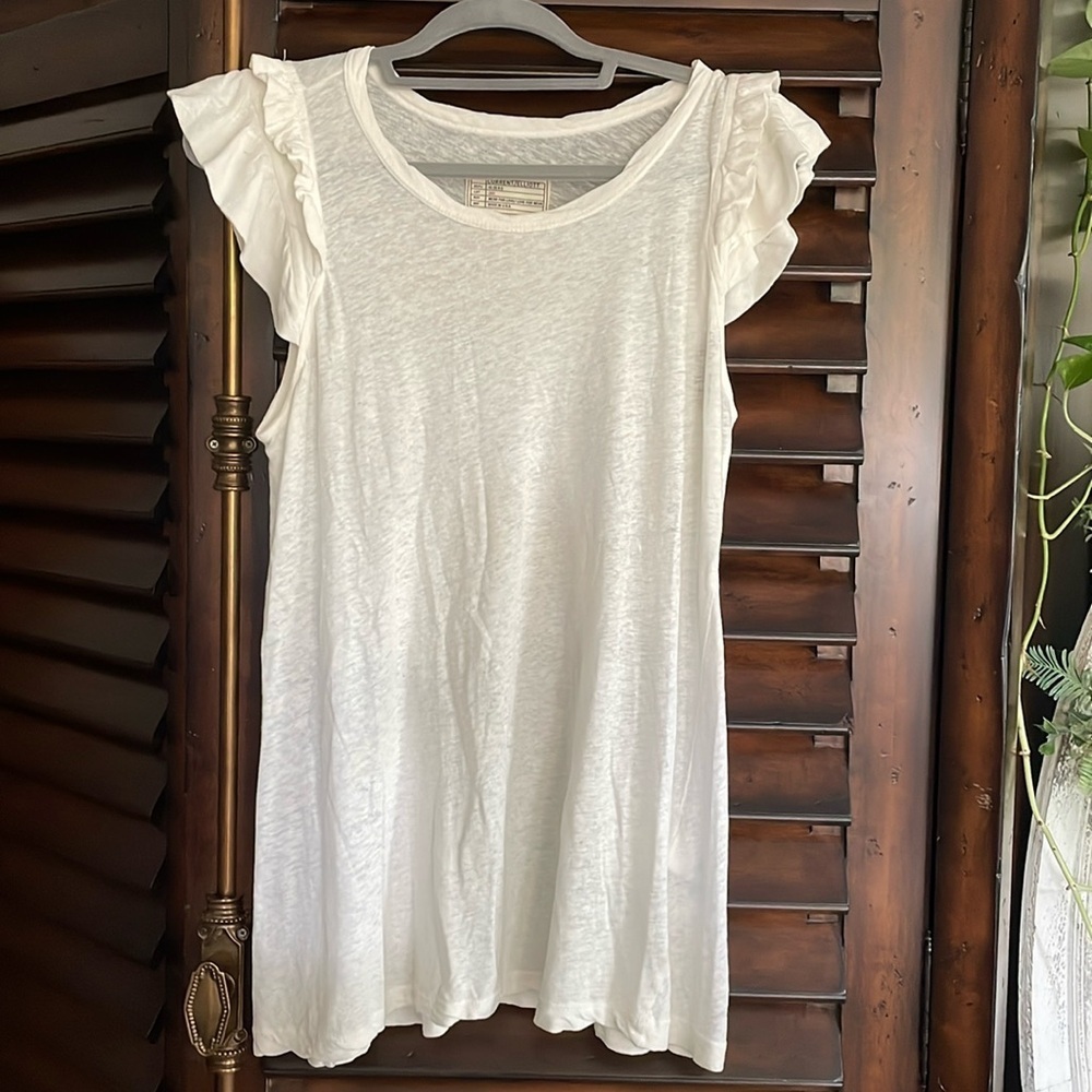 Current Elliot Double Muscle Star Cream Top Size 2 Fits MEDIUM EUC - Picture 4 of 8